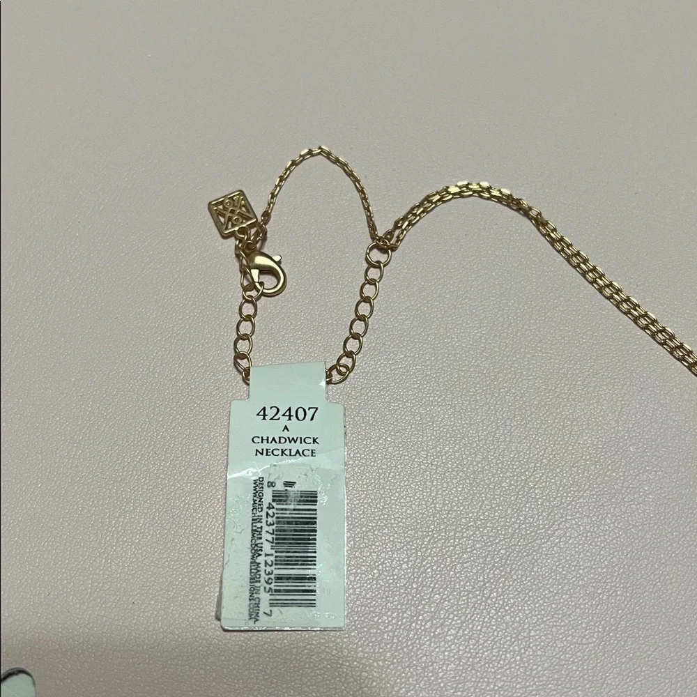 NWT Michelle McDowell A Initial Pearl Gold Chadwick Pendant Necklace